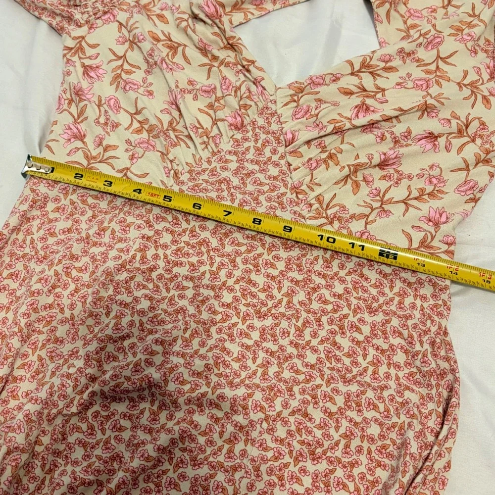 FREE PEOPLE Floral Mixed Print Maxi Dress with billowed sleeves and open back - Picture 9 of 13